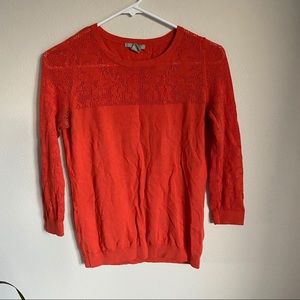 Orange 3/4 Sleeve Sweater Shirt Small